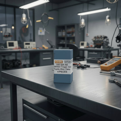 A package of CNRI 150-325 AE Denso trigger valve for Toyota Hilux, showing 4 pieces, with brand and part number visible on the label.