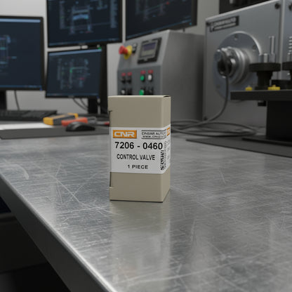 A control valve product packaging with label that includes the product number 7206-0460 and the brand name CNR.