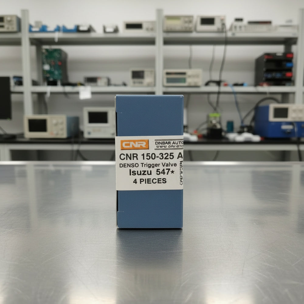 A box of CNR brand trigger valves labeled for use with Isuzu 547 injectors, containing 4 pieces.