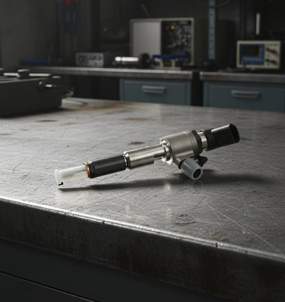 A fuel injector, typically used in an automotive gasoline direct injection (GDI) engine.